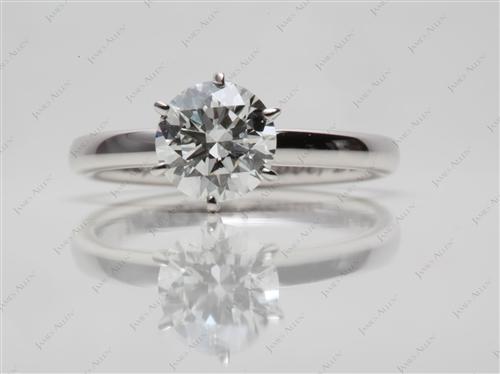 White Gold 1.01 Round cut Solitaire Engagement Ring