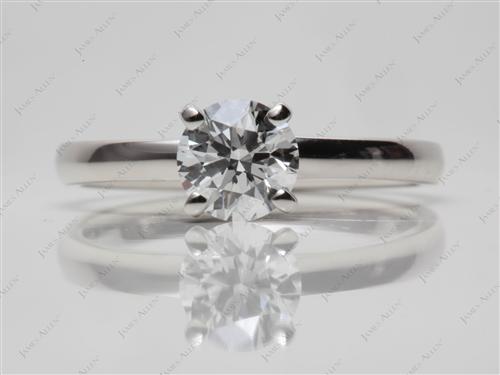 Platinum 0.75 Round cut Solitaire Engagement Rings