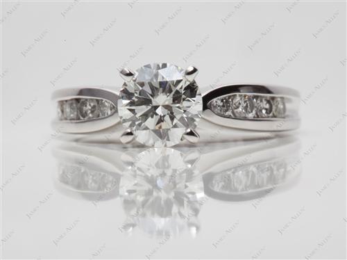 Platinum 1.03 Round cut Channel Diamond Ring
