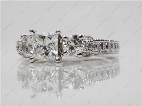 Platinum 0.77 Princess cut Diamond Ring