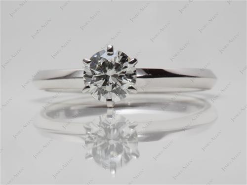 White Gold 0.50 Round cut Diamond Solitaire Ring Settings