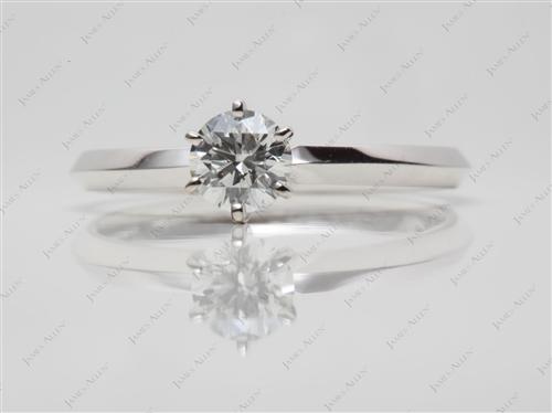 White Gold 0.46 Round cut Solitaire Diamond Ring