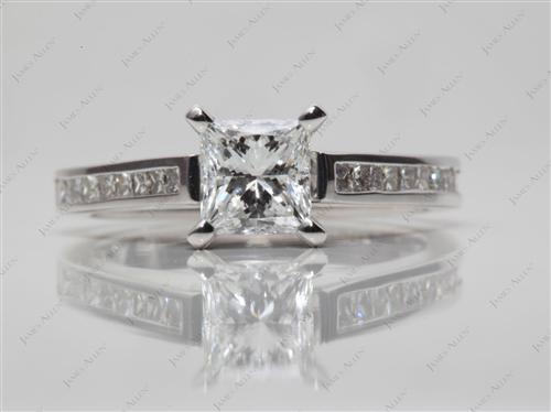 White Gold 1.01 Princess cut Channel Setting Engagement Ring