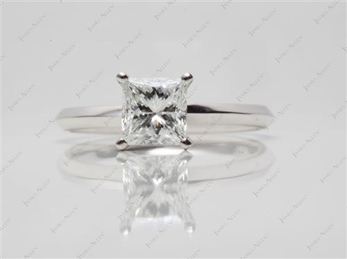White Gold 1.06 Princess cut Solitaire Diamond Ring