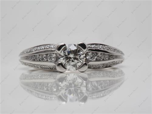 Platinum 0.52 Round cut Engagement Rings