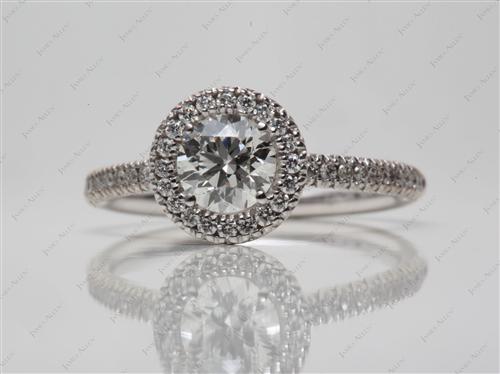 White Gold 0.76 Round cut Engagement Ring