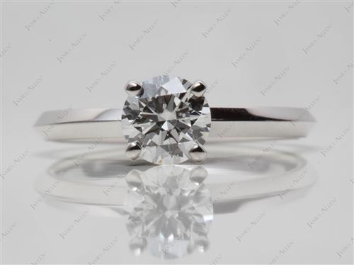 White Gold 0.80 Round cut Diamond Ring