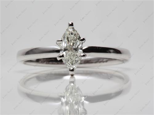 White Gold 0.51 Marquise cut Solitaire Diamond Ring