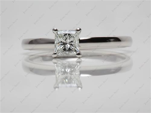 Platinum 0.60 Princess cut Diamond Engagement Solitaire Rings