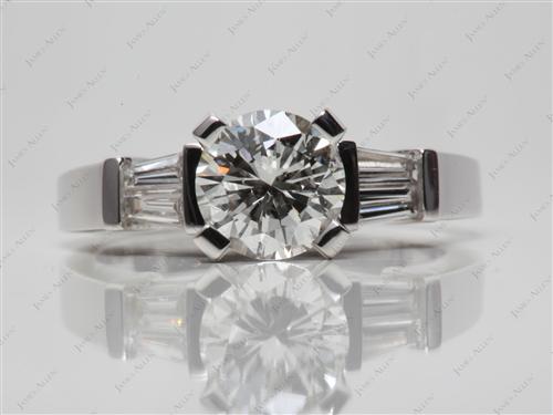 White Gold 1.50 Round cut Diamond Rings