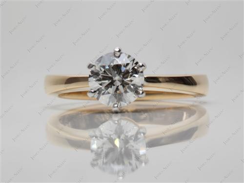 Gold 0.82 Round cut Solitaire Ring Setting