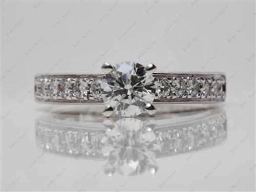 White Gold 0.72 Round cut Diamond Rings