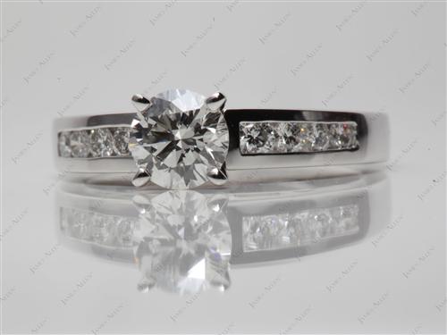 Platinum 0.90 Round cut Channel Ring