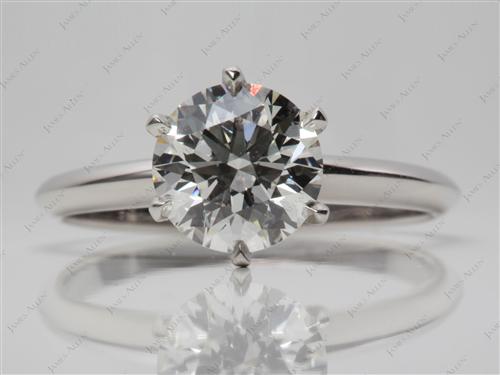 Platinum 2.12 Round cut Diamond Engagement Solitaire Rings