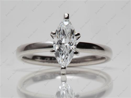 Platinum 0.69 Marquise cut Solitaire Ring Mountings