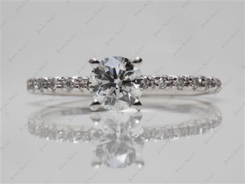 White Gold 0.60 Round cut Diamond Rings