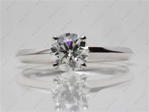 White Gold 1.00 Round cut Solitaire Diamond Ring
