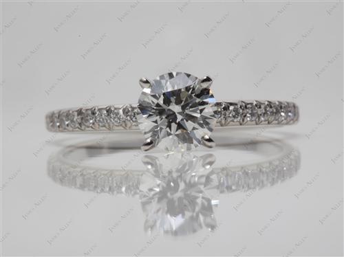 Platinum 0.91 Round cut Pave Ring Settings
