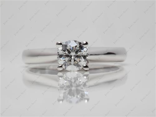 White Gold 0.72 Round cut Engagement Ring