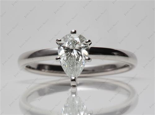 Platinum 0.80 Pear shaped Solitaire Rings