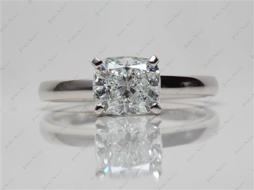 Platinum 1.30 Cushion cut Diamond Rings