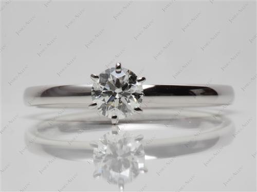 Platinum 0.51 Round cut Diamond Solitaire Engagement Ring