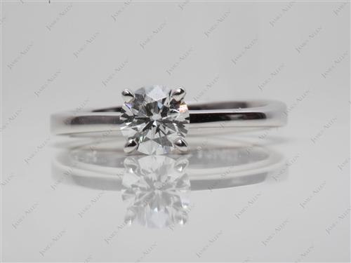 White Gold 0.52 Round cut Engagement Rings