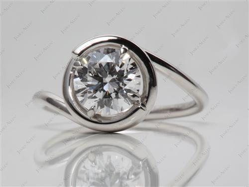 Platinum 1.30 Round cut Micro Pave Diamond Engagement Rings