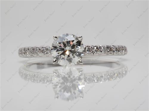 White Gold 0.70 Round cut Diamond Pave Rings