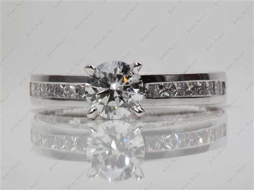 White Gold 0.78 Round cut Channel Setting Engagement Rings