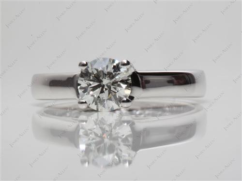 White Gold 0.75 Round cut Solitaire Ring Mountings