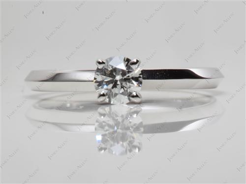 White Gold 0.38 Round cut Diamond Engagement Solitaire Rings