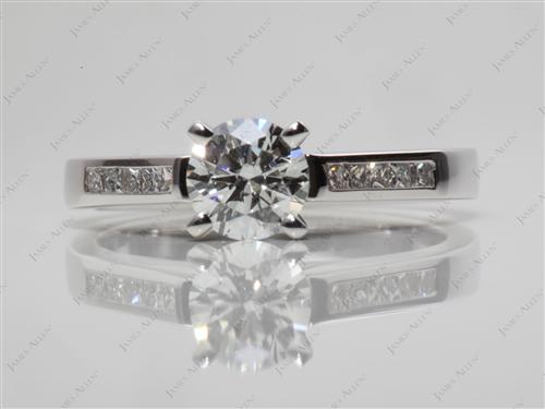White Gold 0.72 Round cut Channel Setting Engagement Rings