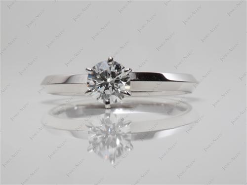 White Gold 0.37 Round cut Solitaire Engagement Rings