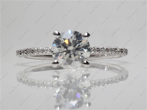 White Gold 1.56 Round cut Diamond Pave Rings