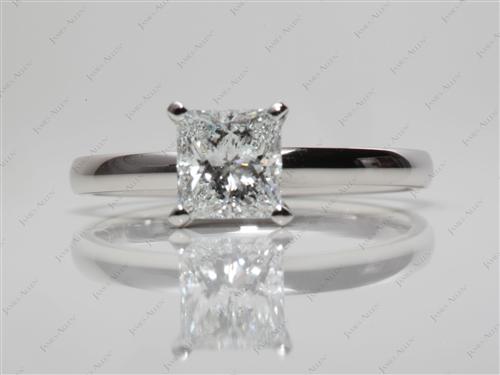 Platinum 1.00 Princess cut Engagement Ring