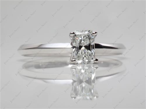 White Gold 0.62 Radiant cut Solitaire Ring Designs