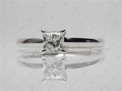 White Gold 0.74 Princess cut Solitaire Ring