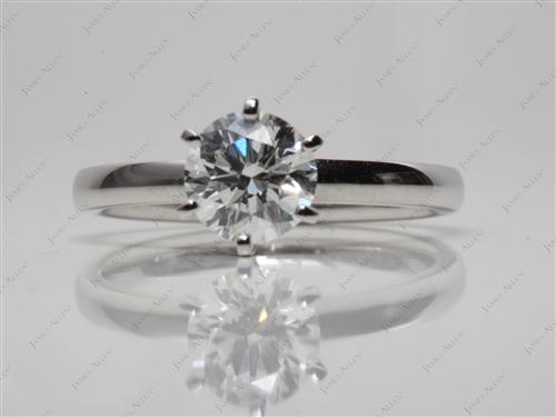 Platinum 0.91 Round cut Diamond Engagement Solitaire Rings