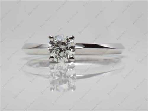 White Gold 0.47 Round cut Solitaire Engagement Ring