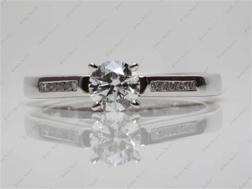 White Gold 0.50 Round cut Channel Diamond Ring