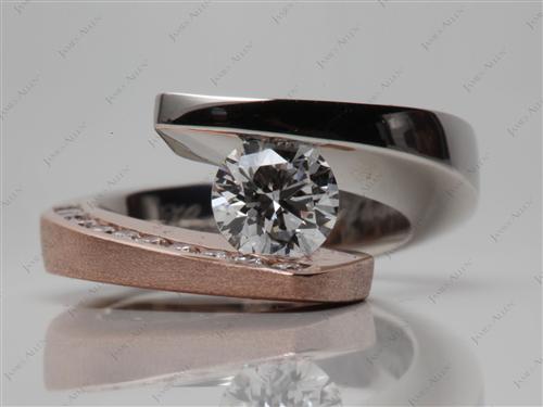 Platinum 0.73 Round cut Tension Diamond Engagement ring