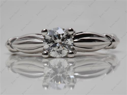 Platinum 0.70 Round cut Solitaire Diamond Rings