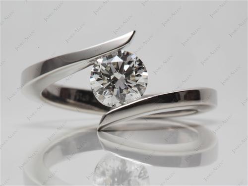 Platinum 1.01 Round cut Tension Setting Engagement Rings