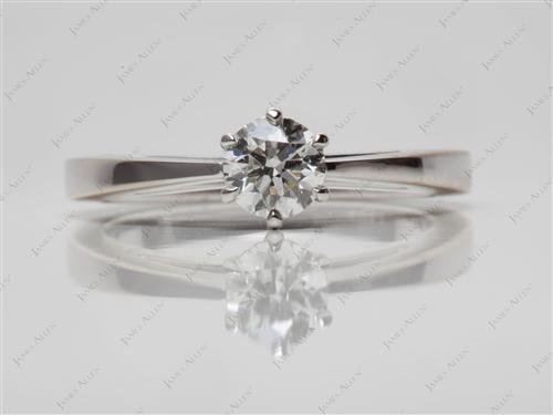 White Gold 0.50 Round cut Engagement Rings