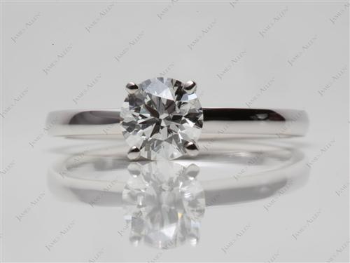 White Gold 0.82 Round cut Solitaire Ring Mountings