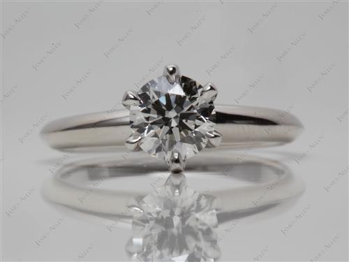 Platinum 0.73 Round cut Solitaire Engagement Rings