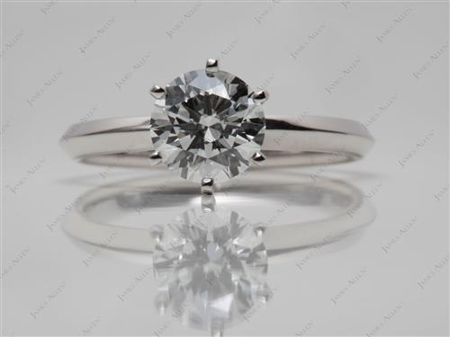 Platinum 1.01 Round cut Diamond Engagement Solitaire Rings