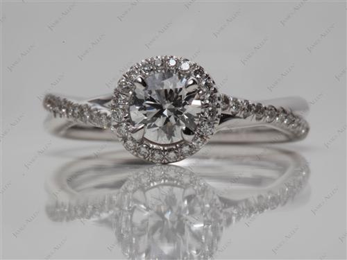 White Gold 0.50 Round cut Engagement Ring