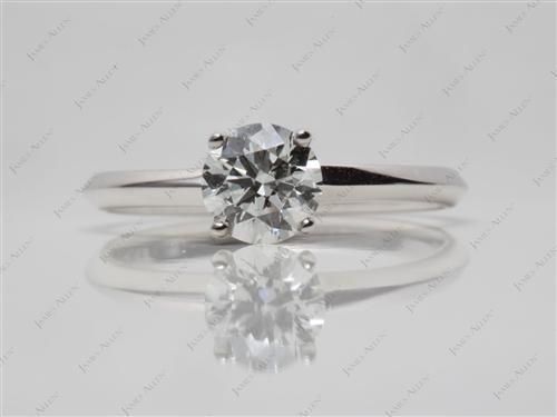White Gold 0.81 Round cut Diamond Engagement Solitaire Rings